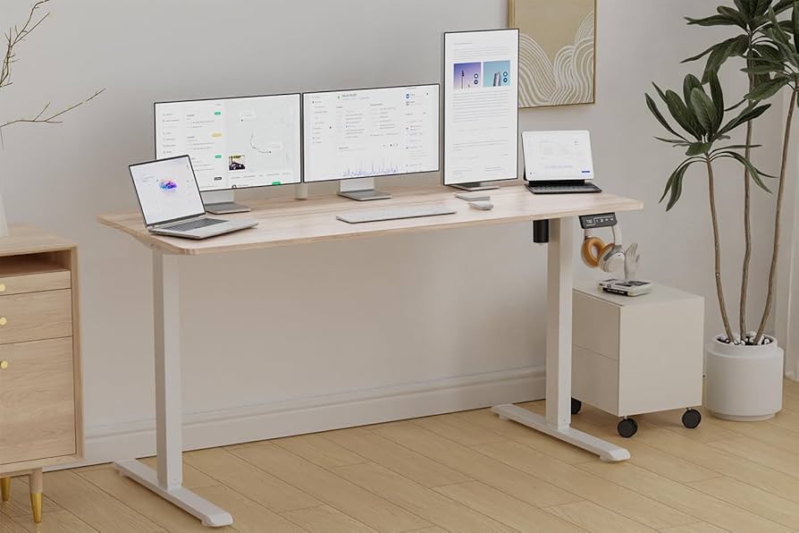 Amazon | Anovara 昇降デスク 電動 昇降式デスク 電動昇降デスク